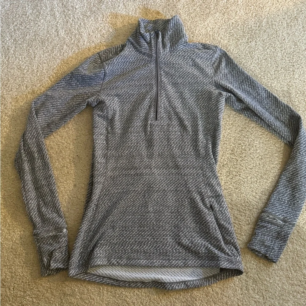 Lululemon Outrun 1/2 Zip Hazy Heather Heathered White Heathered Black | …